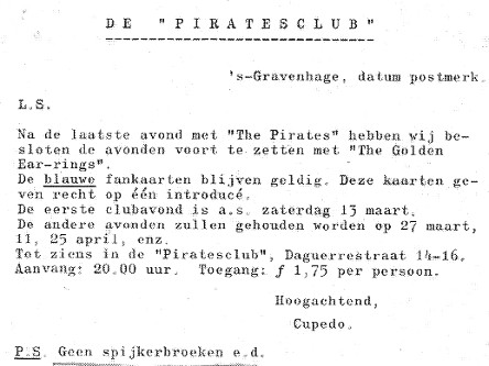 Golden Earring show announcement Den Haag - De Haard March 13, 1965