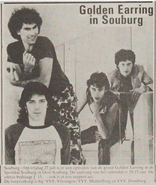 Golden Earring show announcement July 27 1979 Source De Faam Newspaper July 25 1979