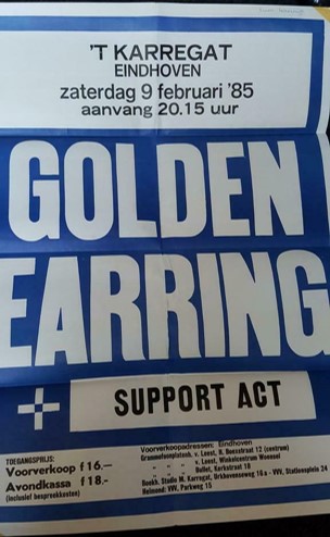 Golden Earring show poster February 09, 1985 Eindhoven - ′t Karregat