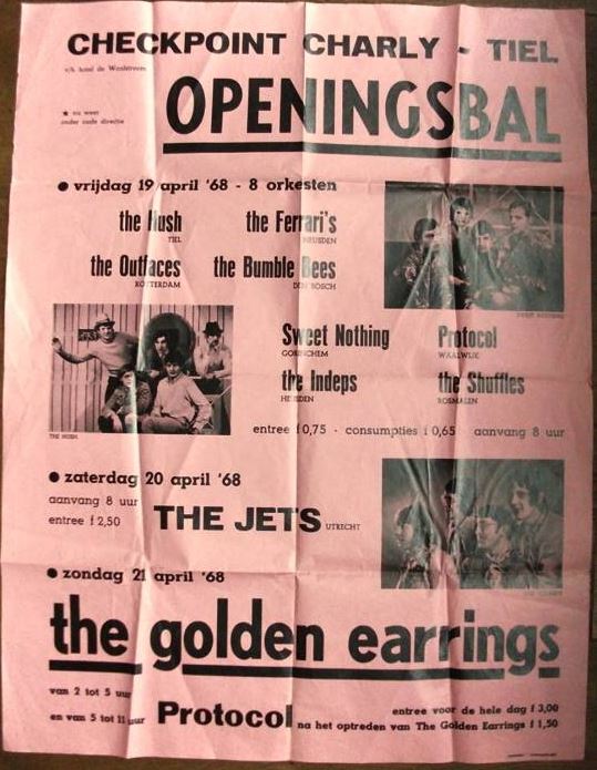 The Golden Earrings show ad scan April 21, 1968 Tiel - Checkpoint Charly