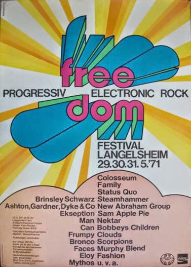 Golden Earring festival poster May 29, 1971 Wetzikon (Germany) - Eishalle