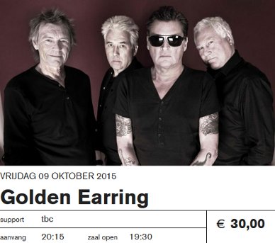Golden Earring October 07 2015 show photo Eindhoven made by Cindy Tuijtelaars