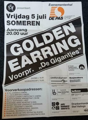Golden Earring show poster July 05 1985 Someren - Tennishal de Pas